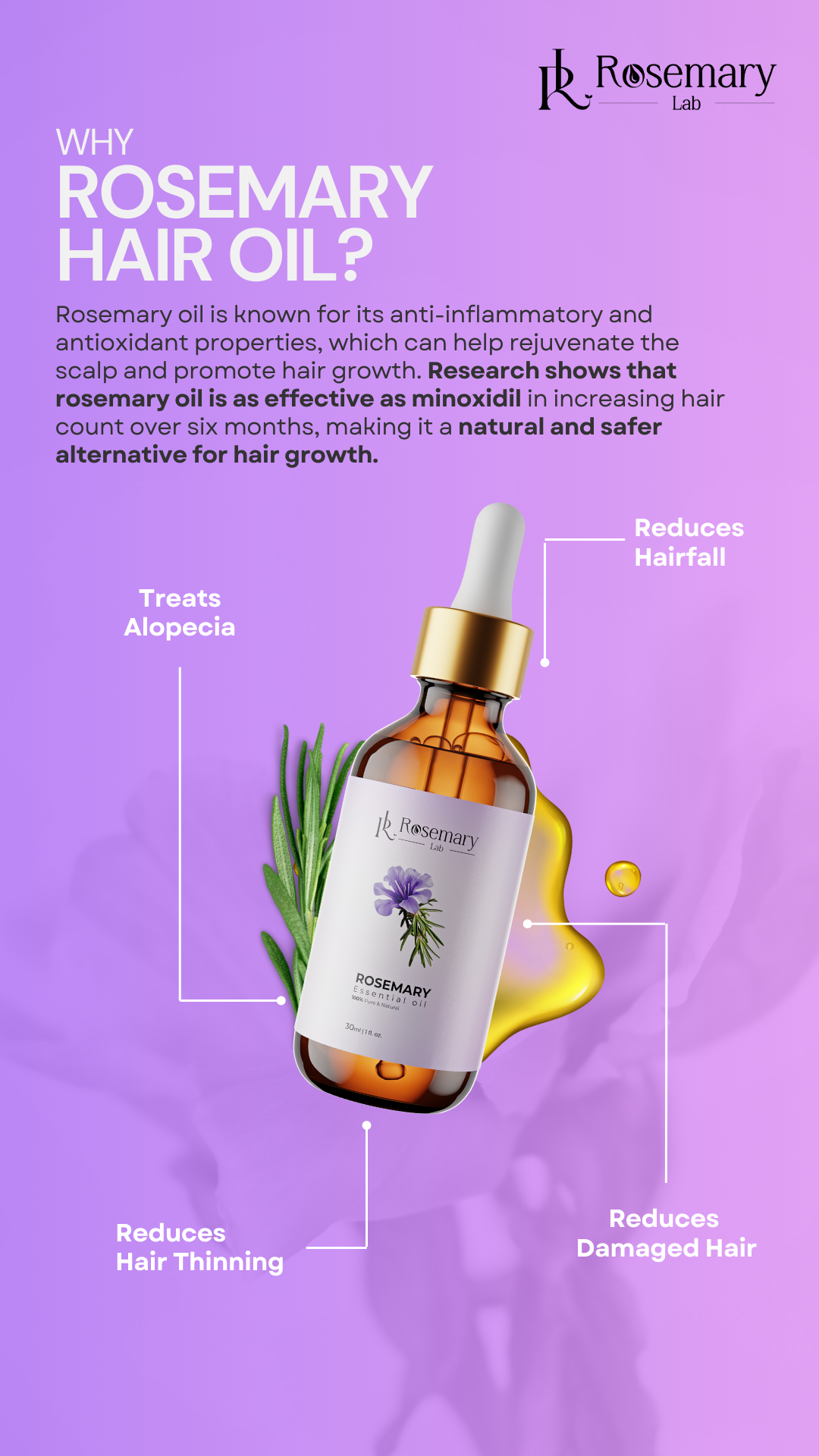 Rosemary Essential Oil – Organic Hair Growth & Scalp Therapy